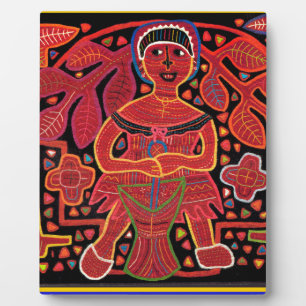 Plaque Photo Indien Kuna dans la hutte de cuisine - Tribal