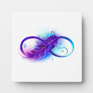 Plaque Photo Infinity with purple feather