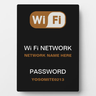 Plaque Photo Info de mot de passe réseau WiFi personnalisé Coul