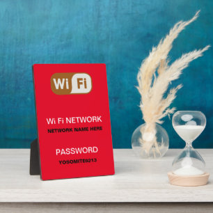 Plaque Photo Informations de mot de passe de réseau WiFi person