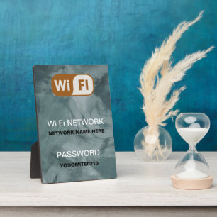 Plaque Photo Informations sur le mot de passe réseau WiFi perso