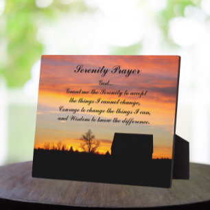 Plaque Photo Inspiration Serenity Prière Coucher de soleil Silh