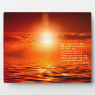 Plaque Photo Inspiré Sunset Orange Golden Sky Sea Gold
