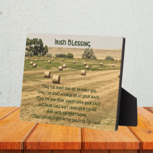 Plaque Photo Irish Blessing Hay Bales in a Field
