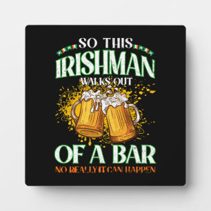 Plaque Photo Irlandais buvant de la bière à la Saint-Patrick