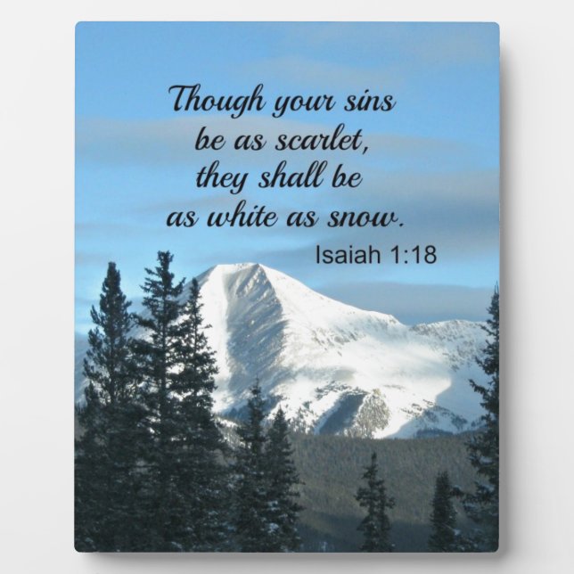 Plaque Photo Isaiah 1:18 Though your sin be as scarlet. (Devant)