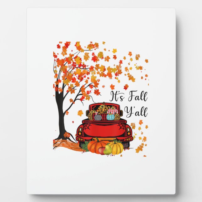 Plaque Photo It’s Fall Y’all Pumpkin Leopard Fall Season Autumn (Devant)