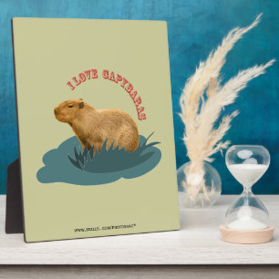 Plaque Photo J'adore les capybaras Amoureux de capybara mignon