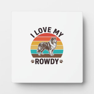 Plaque Photo J'adore mon design de vieux chien Colley turbulent