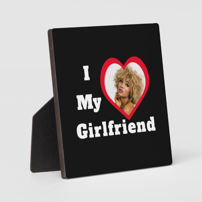 Plaque Photo J'aime ma copine Bae Photo personnalisée sur mesur (Recto)