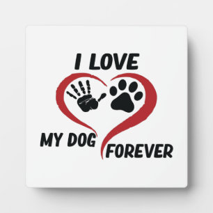 Plaque Photo J'aime mon chien jeter l'oreiller