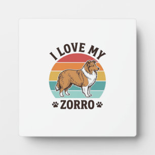 Plaque Photo J'aime mon design vintage Zorro amateur de chien_1