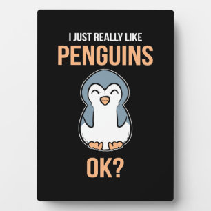 Plaque Photo J'Aime Vraiment Penguin