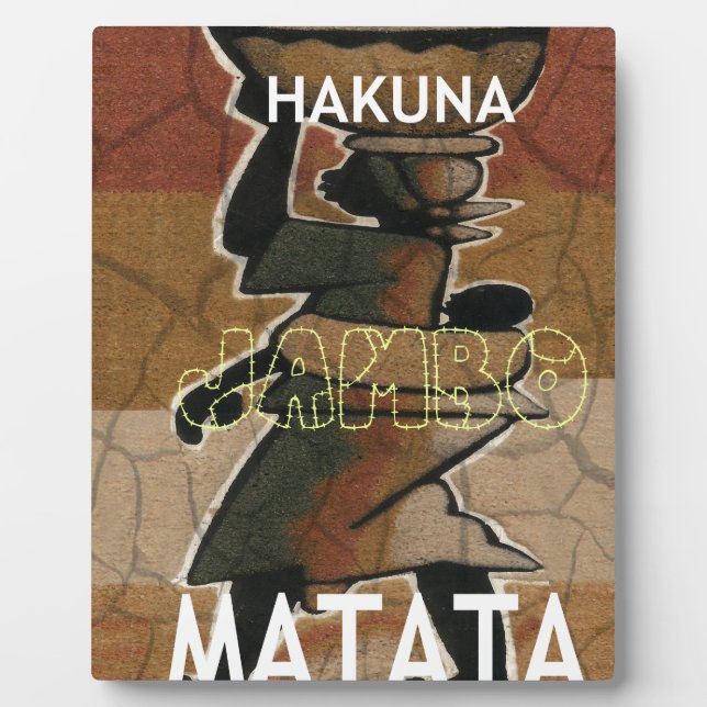 Plaque Photo Jambo Habari Hakuna Matata. (Devant)