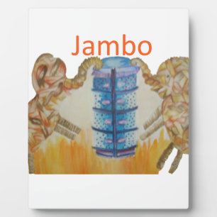 Plaque Photo Jambo Jumbo African Kids Elephants Art Imprimer
