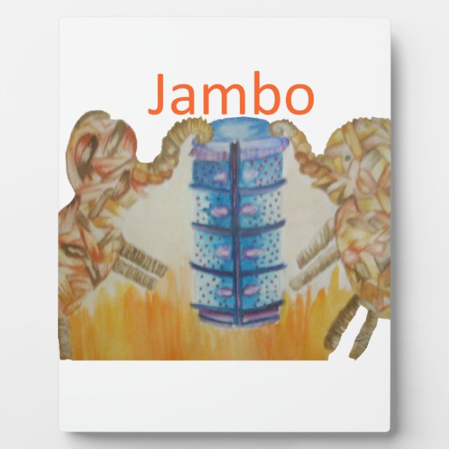 Plaque Photo Jambo Jumbo African Kids Elephants Art Imprimer (Devant)
