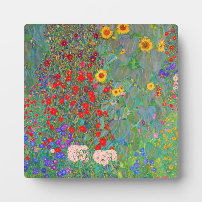 Plaque Photo Jardin agricole de Gustav Klimt avec tournesols (Devant)