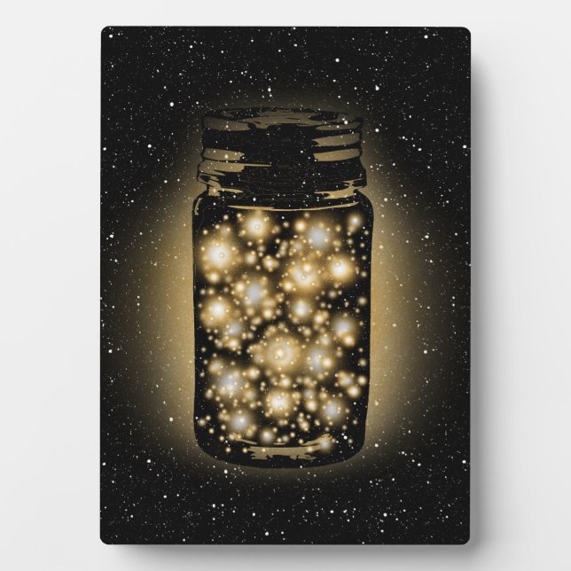 Plaque Photo Jarre De lucioles Avec Étoiles De Nuit (Devant)