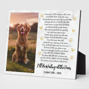 Plaque Photo J'attendrai au Mémorial aux Chiens Photo de Porte