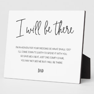 Plaque Photo Je Serai Là Chaise Memorial Avec Nom Mariage