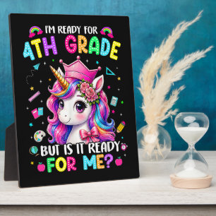Plaque Photo Je suis prêt pour la licorne de 4e année, premier