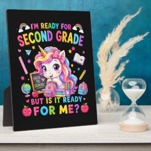 Plaque Photo Je suis prêt pour la licorne de deuxième année Pre