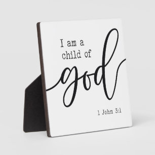 Plaque Photo Je suis un enfant de Dieu 1 Jean 3:1 Bible Verse S