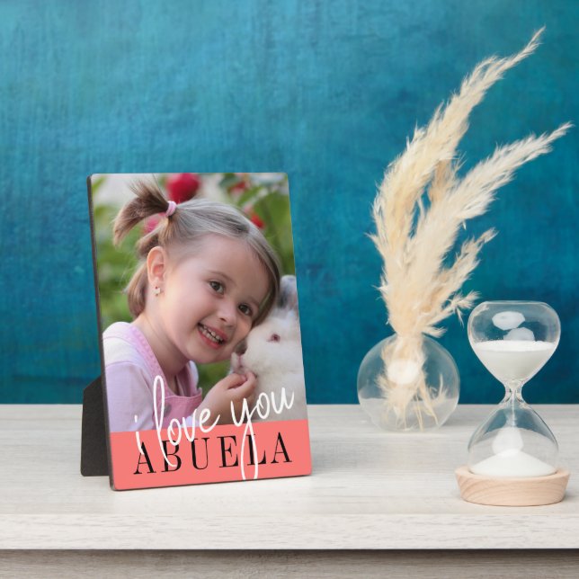 Plaque Photo Je t'aime Abuela Photo personnalisée (Côté)