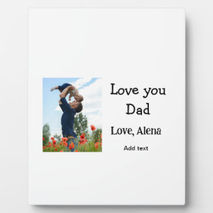 Plaque Photo Je t'aime papa fête des pères élégant ajouter du t