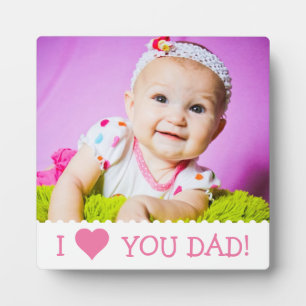 Plaque Photo Je t'aime papa sur mesure