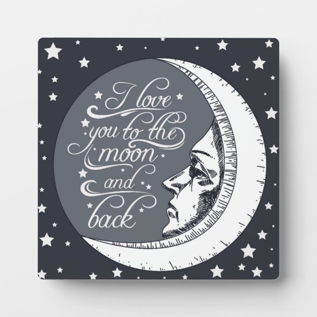 Plaque Photo Je T'Aime Sur La Lune Et De Retour (Devant)