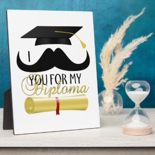 Plaque Photo Je vous moustache pour mon Diplôme avec Diplôme