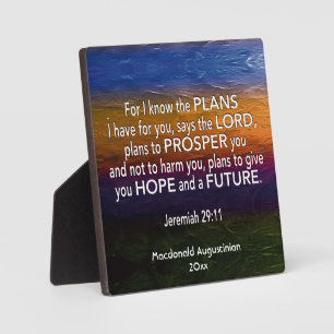 PLAQUE PHOTO JEREMIAH 29:11
