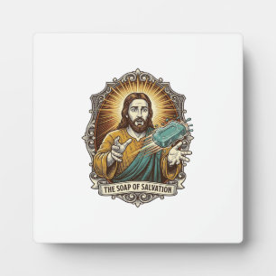 Plaque Photo Jésus a laissé tomber le savon glissant sous la do