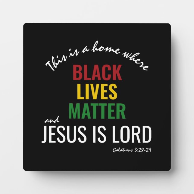 Plaque Photo JÉSUS EST SEIGNEUR | Black Lives Matter | Christia (Devant)