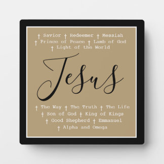 Plaque Photo "Jesus is" Christian faith tabletop based