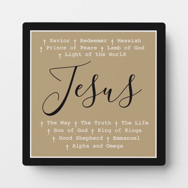 Plaque Photo "Jesus is" Christian faith tabletop based (Devant)