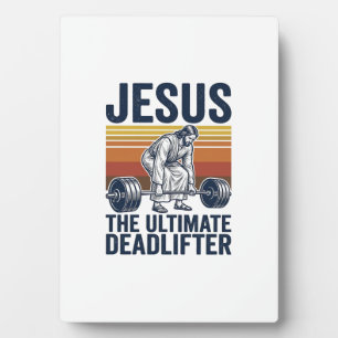 Plaque Photo Jésus Le Souleveur De Poids Ultime Chemise De Gym 