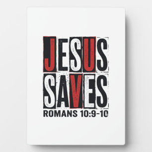 Plaque Photo Jésus Sauve Romains 10_9 Chemise Vintage Chrétienn