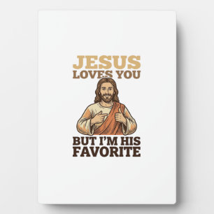 Plaque Photo  Jésus Vous Aime Drôle Vintage Croyance Chemise De
