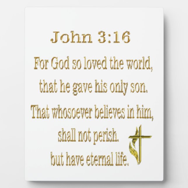 Plaque Photo John 3:16 Cadeaux (Devant)