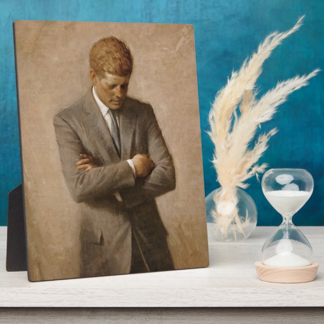 Plaque Photo John Kennedy Portrait de la Maison-Blanche préside (Côté)