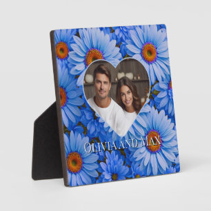 Plaque Photo Joli bleu bleu motif marguerite