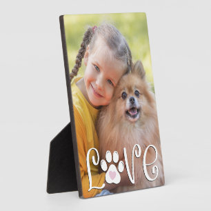 Plaque Photo Joli Chien AMOUR Empreinte de Patte Photo Personna
