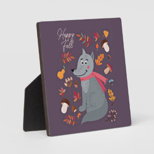 Plaque Photo Joli loup d'automne avec texte personnalisé