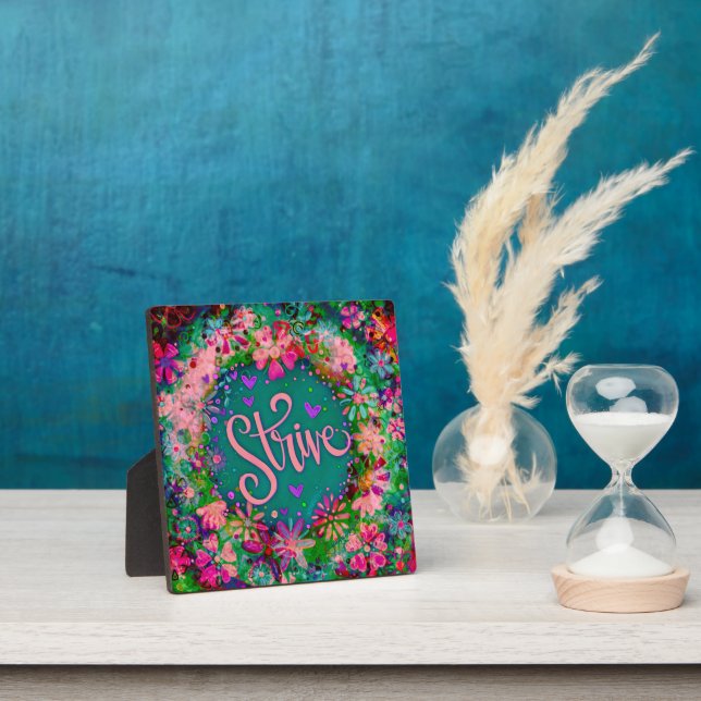 Plaque Photo Joli rose BoHo Floral Inspirivity Easel (Insitu)