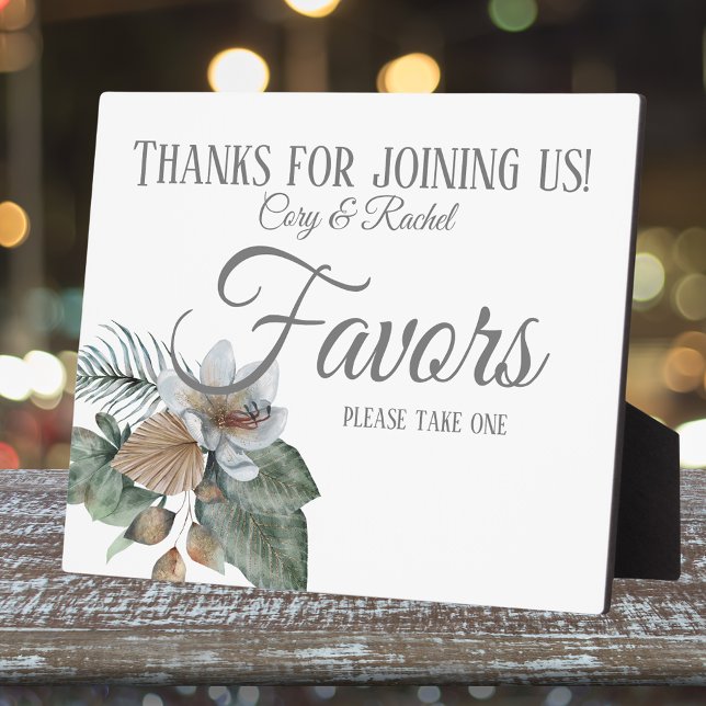 Plaque Photo Joli ton de la Terre Boho Bouquet Mariage Faveurs (Matching wedding favors and day-of signs are part of this collection)