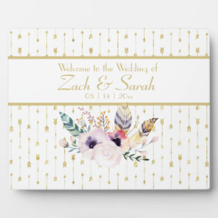 Plaque Photo Jolie Boho Bouquet Mariage Welcome Tabletop