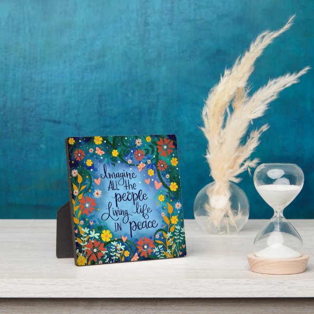 Plaque Photo Jolie citation de paix Floral Papillon Inspiration (Insitu)