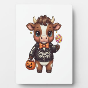 Plaque Photo Jolie Halloween Highland Cow